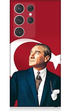 Samsung Galaxy S23 Ultra Uyumlu Silikon Kılıf Mustafa Kemal Atatürk Ve Bayrak Samsung Galaxy S23 Ultra Uyumlu Silikon Kılıf Mustafa Kemal Atatürk Ve Bayrak