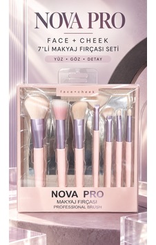 Nova Pro Face + Cheek 7 Li Profesyonel Makyaj Fırçası Seti Yüz, Göz, Kaş Ve Detay Nova Pro Face + Cheek 7 Li Profesyonel Makyaj Fırçası Seti Yüz, Göz, Kaş Ve Detay