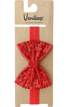 Vanillays Kırmızı Desenli Kız Bebek Bandana Aksesuar 25030 Kırmızı