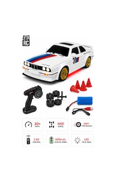 Uzaktan Kumandalı Bmw E30 Rc Drift Arabası 1:16 Ölçek 4x4 Şarjlı Işıklı Model Araba 30+ Km/h Beyaz Uzaktan Kumandalı Bmw E30 Rc Drift Arabası 1:16 Ölçek 4x4 Şarjlı Işıklı Model Araba 30+ Km/h Beyaz