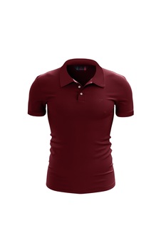 Raru Pamuk Büyük Beden Polo T-shirt Ingens Bordo Bordo Raru Pamuk Büyük Beden Polo T-shirt Ingens Bordo Bordo