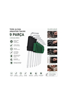 Bosch 1 600 A02 Z9c 9 Parça Uzun Yıldız Alyan Anahtar Takımı - Krom- 6'li Paket Bosch 1 600 A02 Z9c 9 Parça Uzun Yıldız Alyan Anahtar Takımı - Krom- 6'li Paket
