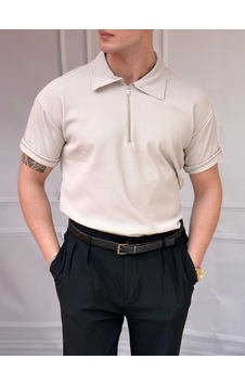 Modefendi İnce Fitilli Yüksek Kalite Fermuar Detaylı Oversize Tshırt Gri Modefendi İnce Fitilli Yüksek Kalite Fermuar Detaylı Oversize Tshırt Gri