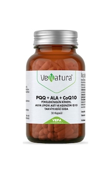 Venatura Pqq+Ala+Coq10 Pirolokinolin Kinon Alfa Lipoik Asit ve Koenzim Q10 30 Kapsül Venatura Pqq+Ala+Coq10 Pirolokinolin Kinon Alfa Lipoik Asit ve Koenzim Q10 30 Kapsül