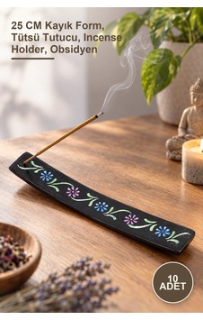 10 Adet Obsidian Taşı Kayık Tütsülük 25 Cm Kayık Form, Tütsü Tutucu, Incense Holder, Obsidyen 10 Adet Obsidian Taşı Kayık Tütsülük 25 Cm Kayık Form, Tütsü Tutucu, Incense Holder, Obsidyen