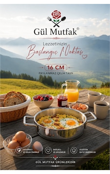 Gül Mutfak Sahan 16 Cm Küçük Tava Yumurtalık Sahan Paslanmaz Çelik İnox Gül Mutfak Sahan 16 Cm Küçük Tava Yumurtalık Sahan Paslanmaz Çelik İnox