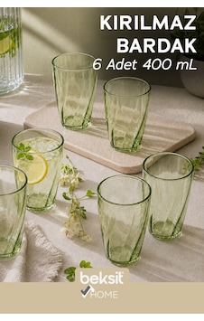 Home Glassy Kırılmaz Polikarbon 6'lı Bardak Yeşil 400 Ml Yeşil Yeşil Home Glassy Kırılmaz Polikarbon 6'lı Bardak Yeşil 400 Ml Yeşil Yeşil