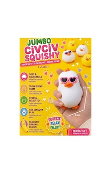 Civciv Sukuşi Skuşi Squishy Sevimli Hayvan Ördek Esnek 1 Adet Stres Oyuncakları Uzayan Gözlüklü Squıshy Sarı Beyaz 8.5cm