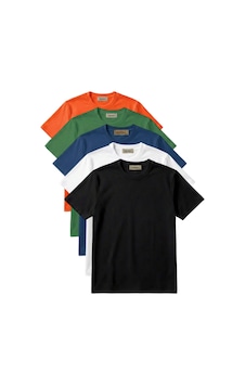 Hoxie Unisex Basic Pamuk Tişört Düz Renk Rahat Kalıp Günlük T-shirt Çok renkli