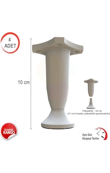 Alkur homeline 4 Adet 10 cm Plastik Beyaz Bingolu ( 1 cm Ayarlan Alkur homeline 4 Adet 10 cm Plastik Beyaz Bingolu ( 1 cm Ayarlan