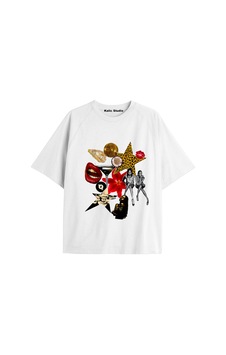Kalic Studio Unisex Bay Grillz Tee Desenli Beyaz Yazlık T-shirt Beyaz-171 Kalic Studio Unisex Bay Grillz Tee Desenli Beyaz Yazlık T-shirt Beyaz-171