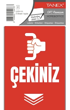 Tanex Uyr-111 Çekiniz Uyarı Etiketi 2 Li Paket Tanex Uyr-111 Çekiniz Uyarı Etiketi 2 Li Paket