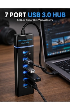 7 Port Usb 3.0 Çoklayıcı Hub 5gbps Veri Aktarım Adaptörü