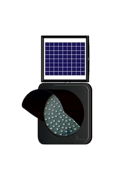 İleri Trafik 300 MM Ledli Güneş Enerjili Flaşör, Solar Çakar Lamba-2363 - Kırmızı LED