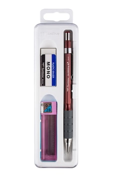 Tombow Sh-300 Grip 0.7 Mm Plastik Kutulu Set - Bordo Tombow Sh-300 Grip 0.7 Mm Plastik Kutulu Set - Bordo
