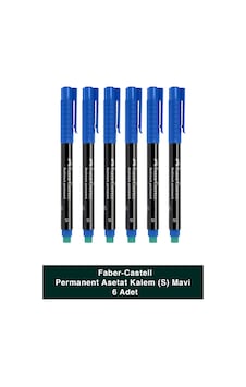 Faber-Castell 6'lı Mavi Permanent Asetat CD Kalemi Solmayan Kalıcı Yazım (S) Seti Faber-Castell 6'lı Mavi Permanent Asetat CD Kalemi Solmayan Kalıcı Yazım (S) Seti