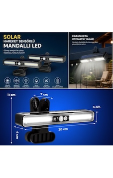 2'li Mandallı Led Solar Lamba - 36 Led - Hareket Sensörlü - 3 Modlu Çok Renkli 2'li Mandallı Led Solar Lamba - 36 Led - Hareket Sensörlü - 3 Modlu Çok Renkli
