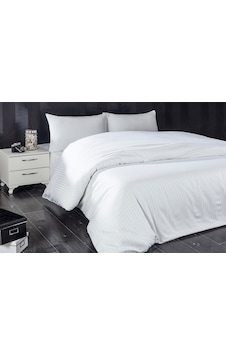 Komfort Home Çift Kişilik Çizgili Pamuk Saten Nevresim Takımı (241830612) Beyaz