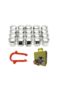M17 Bijon Kapağı Seti Kısa 17x26mm Krom Universal 13160976 6006065 1z0601173 20 Adet + Sökme Aparatı