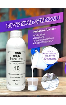 Yüksek Kalite 1. Sınıf Rtv 2 Kalıp Silikonu 1 Kg Beyaz 10 Shore 1