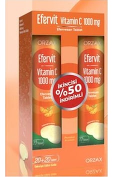 Efervit Vitamin C 1000 Mg 20 Efervesan Tablet 2 Adet Efervit Vitamin C 1000 Mg 20 Efervesan Tablet 2 Adet
