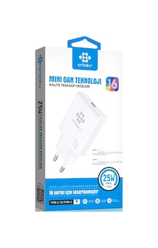 Mini Gan Teknoloji 25w Type-c To Type-c Hızlı Şarj Cihazı Arbaks Arb-015t Mini Gan Teknoloji 25w Type-c To Type-c Hızlı Şarj Cihazı Arbaks Arb-015t