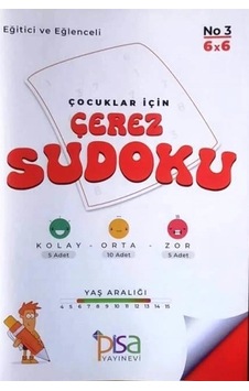 Pisa Çocuklar İçin Çerez Sudoku No 3 - 6 X 6 Pisa Çocuklar İçin Çerez Sudoku No 3 - 6 X 6