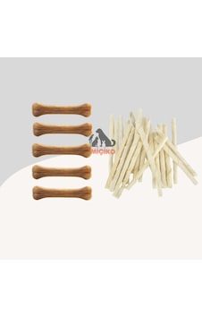Köpekler İçin Ödül Seti12 5li 7cm Naturel Kemik+25li Beyaz Burgu Çubuk Köpekler İçin Ödül Seti12 5li 7cm Naturel Kemik+25li Beyaz Burgu Çubuk
