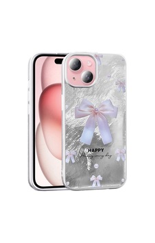 Apple Uyumlu iPhone 13 Kılıf Desenli Zore Mep Kapak İncili Fiyonk