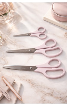 3'lü Makas Seti 21,5-19,5-14 Cm, Paslanmaz Çelik, Pembe 3'lü Makas Seti 21,5-19,5-14 Cm, Paslanmaz Çelik, Pembe