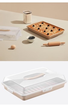 Flosoft Dikdörtgen Kek Pasta Börek Saklama Kabı, Kilitli Borcam Taşıma Kabı Büyük Boy 45cm 001 Flosoft Dikdörtgen Kek Pasta Börek Saklama Kabı, Kilitli Borcam Taşıma Kabı Büyük Boy 45cm 001