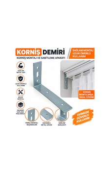 Metal Korniş Demiri 110x55 Gri - 922928743 Gri