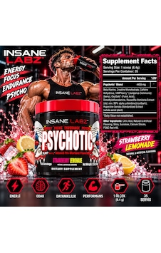 Insane Labz Psychotic Preworkout Strawberry Lemonade 35 Servis Aromalı Insane Labz Psychotic Preworkout Strawberry Lemonade 35 Servis Aromalı