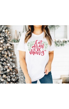 Alfanora Yılbaşı Noel Baskılı Kısa Kollu Oversize Bisiklet Yaka T-shirt - Beyaz Alfanora Yılbaşı Noel Baskılı Kısa Kollu Oversize Bisiklet Yaka T-shirt - Beyaz