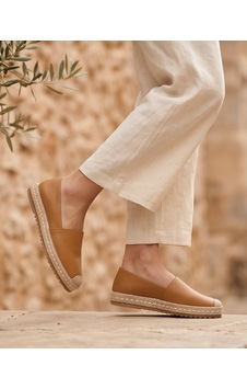 Futsishoes Lucıa Açık Taba Hakiki Deri Dikiş Detaylı Kadın Espadril Futsishoes Lucıa Açık Taba Hakiki Deri Dikiş Detaylı Kadın Espadril
