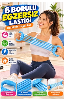 6 Borulu Egzersiz Lastiği Evde Spor Fitness Direnç Lastiği Kol Omuz Sırt Karın Egzersiz Aleti Lastik Çok Renkli 6 Borulu Egzersiz Lastiği Evde Spor Fitness Direnç Lastiği Kol Omuz Sırt Karın Egzersiz Aleti Lastik Çok Renkli