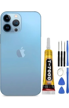 Apple İphone 13 Pro Arka Kapak + Tamir Seti + B7000 Yapıştırıcı Mavi