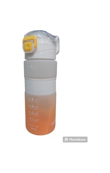 Color Rainbow Matara 600 Ml Beyaz-sarı Kapaklı Color Rainbow Matara 600 Ml Beyaz-sarı Kapaklı