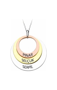 Gümüş İsimli 3 Halkalı Kolye Altın - Gümüş Gümüş İsimli 3 Halkalı Kolye Altın - Gümüş