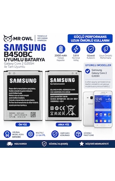 Samsung Galaxy Core 2 G355h Uyumlu B450bc 2000 Mah Li-ıon Batarya Samsung Galaxy Core 2 G355h Uyumlu B450bc 2000 Mah Li-ıon Batarya