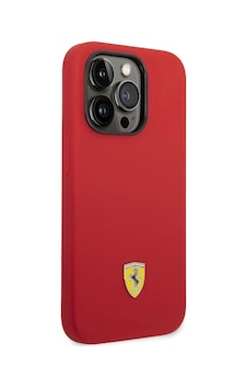 Apple Uyumlu iPhone 14 Pro Max Kılıf Ferrari M-safe Şarj Özellikli Silikon Metal Logo Dizayn Kapak