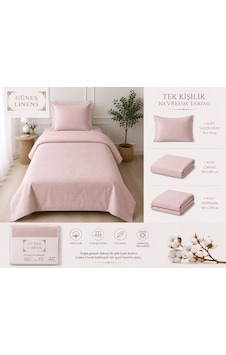 Ş Linens Tek Kişilik Nevresim Takımı Pembe Ş Linens Tek Kişilik Nevresim Takımı Pembe
