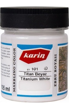 Karin Ezilmiş Ebru Boyası 105Ml 101 Beyaz Karin Ezilmiş Ebru Boyası 105Ml 101 Beyaz