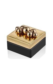 Lamedore Rollıng Stone Black Gold Square Box 15 15 8 Cm Lamedore Rollıng Stone Black Gold Square Box 15 15 8 Cm