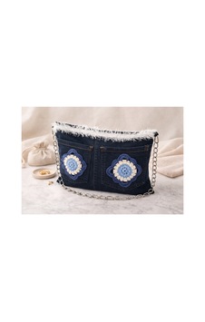 Ceymora Kadın El Emeği Motifli Denim Kot Çanta Lacivert Lacivert Ceymora Kadın El Emeği Motifli Denim Kot Çanta Lacivert Lacivert