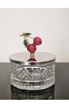 Atabey Home Collection Şekerlik 1 Adet Gümüş Kapakli Kiraz Detayli Çerezlik & Sunumluk Atabey Home Collection Şekerlik 1 Adet Gümüş Kapakli Kiraz Detayli Çerezlik & Sunumluk