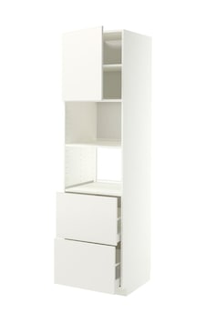 Fırın-mikrodalga Fırın Boy Dolabı, Veddınge Beyaz, 60x60x220 Cm, 1 Kapaklı Ve 2 Çekmeceli Fırın-mikrodalga Fırın Boy Dolabı, Veddınge Beyaz, 60x60x220 Cm, 1 Kapaklı Ve 2 Çekmeceli