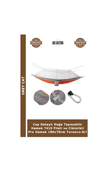 Cep Detaylı Doğa Taşınabilir Hamak 7410 Fileli Ve Cibinlikli Pro Hamak 190x70cm Turuncu-gri Çok Renkli Cep Detaylı Doğa Taşınabilir Hamak 7410 Fileli Ve Cibinlikli Pro Hamak 190x70cm Turuncu-gri Çok Renkli