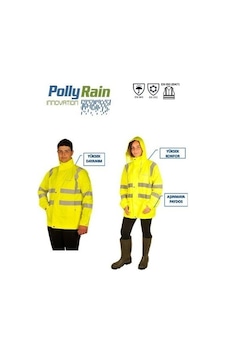 Polly Rain Pu Polyester Tek Ceket Reflektörlü Yağmurluk Polly Rain Pu Polyester Tek Ceket Reflektörlü Yağmurluk