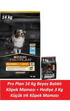 Pro Plan 14 Kg Beyaz Balıklı Köpek Maması + Hediye 3 Kg Küçük Irk Köpek Maması Pro Plan 14 Kg Beyaz Balıklı Köpek Maması + Hediye 3 Kg Küçük Irk Köpek Maması